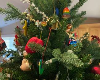 Assortment of Christmas Ornaments, Christmas Tree