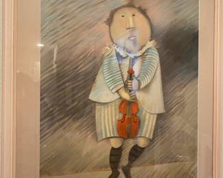 Framed Hand Pulled Lithograph "Encore" by Graciela Rodo Boulanger