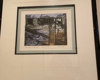 Framed And Matted Abstract Paintings by A. Everitt