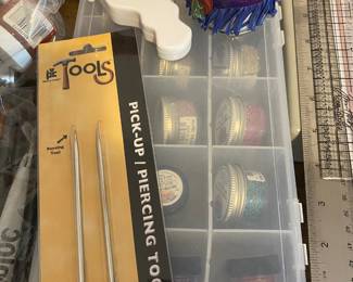 Assortment of Crafting Glitter, Pick-Up/Piercing Tool