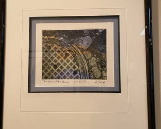 Framed And Matted Abstract Paintings by A. Everitt