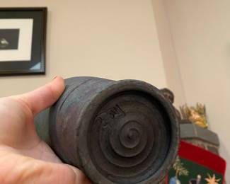 Brutalist Raku Pottery Vase Signed by Artist