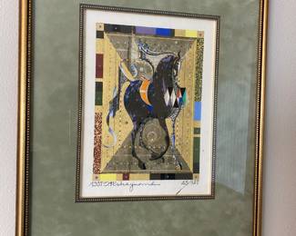 1997 Japanese Woodblock Print "Afternoon Horse Riding Festival" by Tadashi Nakayama