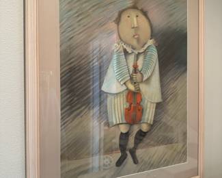 Framed Hand Pulled Lithograph "Encore" by Graciela Rodo Boulanger