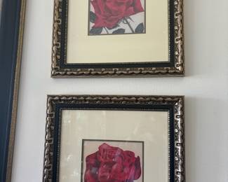 Pair of Framed Prints of Roses