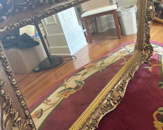 Large Ornate Gold Tone Wall Mirror