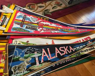 San Francisco Souvenir Painted Felt Pennant, Alaska Souvenir Painted Felt Pennant