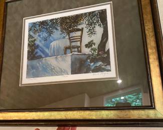 Framed Watercolor "Olive Tree" by Pamela Rogers