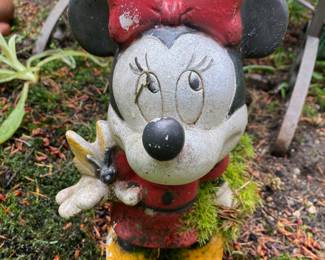 Painted Concrete Mini Mouse Statue