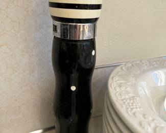 Black & White Stripes and Polka Dots Pepper Grinder