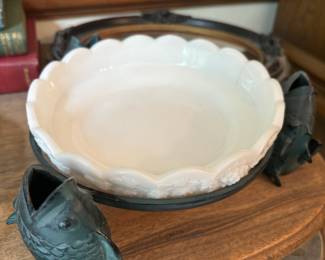 Pair of Metal Koi Fish Bookends