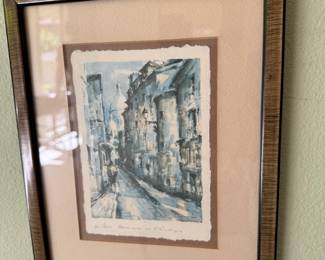 Watercolor Print of Paris Street Scene