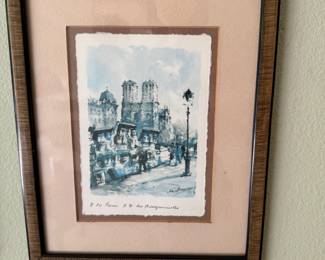Watercolor Print of Paris France Notre Dame