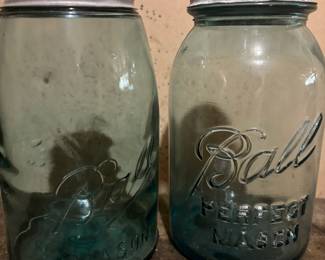 Pair of 1900's Ball Mason Jars