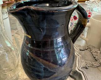 Mid Century Modern Brown Pottery Jug
