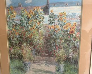 1881 Matted Print "The Garden At Vetheuil" by Claude Monet