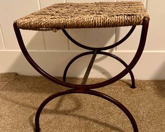 French Mid-Century Iron & Rope Stool