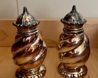 Swirl Pattern Silver Plate Salt & Peper Shaker