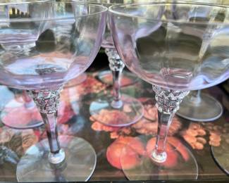 Set of 12 Lavender Glass Champagne Coupes