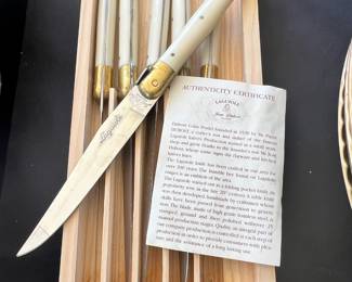 Set of 6 French Jean Dubost Laguiole Steak Knives