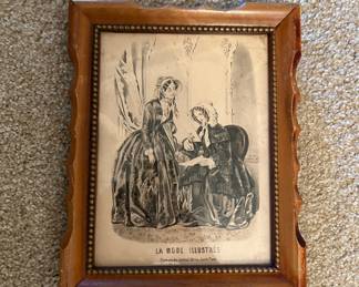 Framed Victorian Print "La Mode Illustrée"