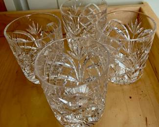 Set of 4 Cut Crystal Whiskey Glasses