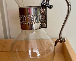 Silver And Glass Carafe
