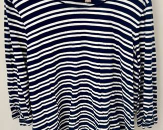 Chico's Black & White Striped Long Sleeve Shirt - Size 3