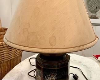 Circa 1950's Octagon Chinoiserie Table Lamp