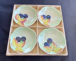 Set of 4 Carlton Ware 'Blackberry' Mini Jam Dishes