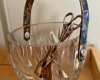 Silver And Glass Ice Bucket