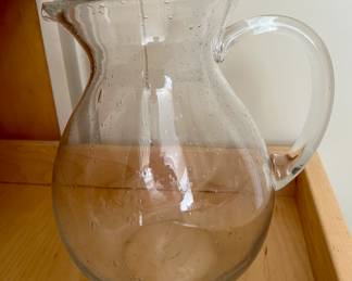 Blown Glass Clear Pitcher