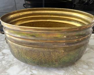 Hammered Brass Planter/Cache Pot