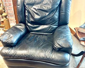 Black leather recliner