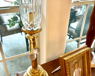 Crystal torchiere shade lamp
