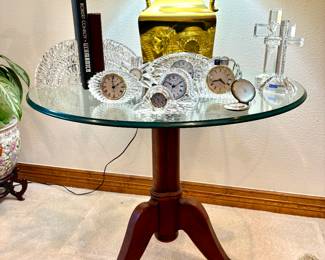 Round side table with glass top