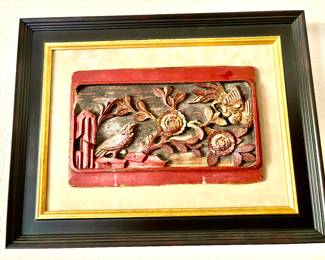 Framed wood carving