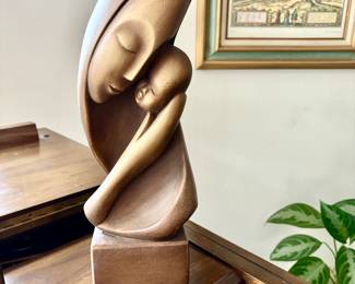Mid Century Modern Mother and Child sculpture
