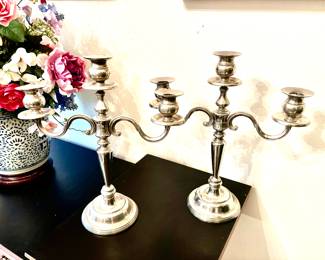 Pair silver candlesticks