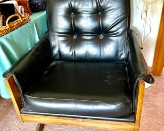 Black faux leather rocker
