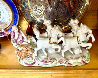 Antique Italian porcelain chariot