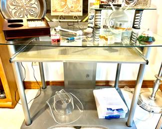 Chrome/glass computer desk