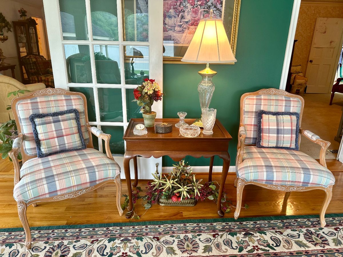 Matching Pastel French Style Arm Chairs