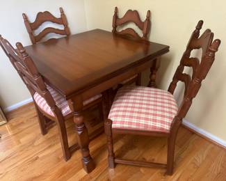 Vintage Draw Table & 4 Chairs