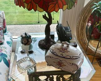 Cast Iron with Glass End Table