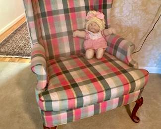 Plaid Wingback Chair