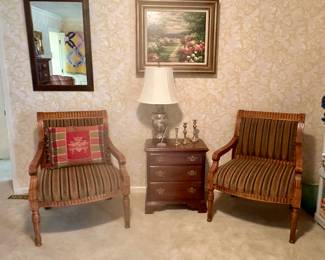 Matching Sherrill Striped Arm Chairs
