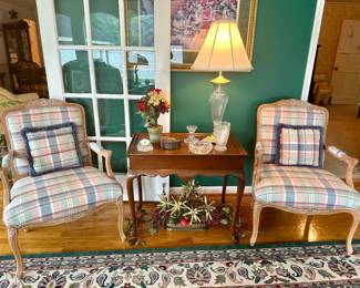 Matching Pastel French Style Arm Chairs