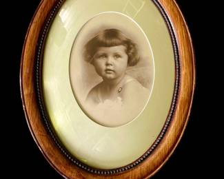 1920's Young Girl, Bubble Glass Frame