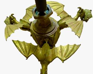 Antique Solid Brass Gothic Gargoyle Chandelier Light